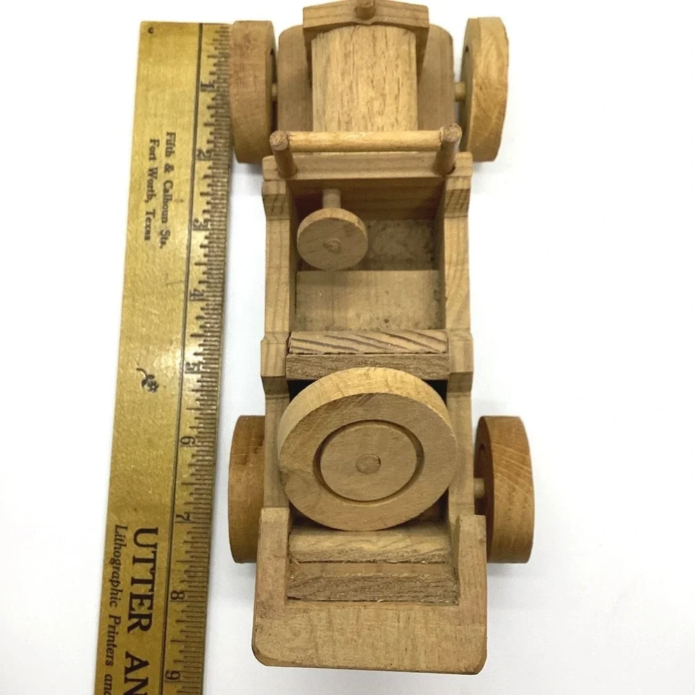 Vintage Handmade Wooden Toy Cars Set of 3 Antique Style Model T Sedan Roadster‎